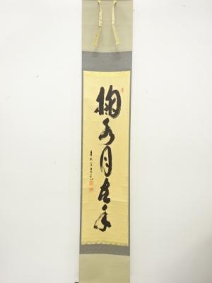 前大徳　須賀玄道筆　「掬水月在手」　一行書　肉筆紙本掛軸